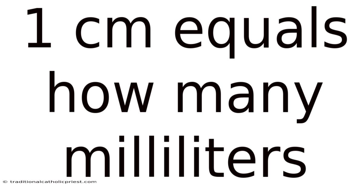1 Cm Equals How Many Milliliters