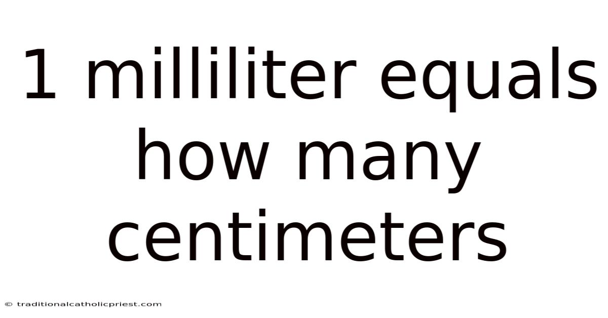 1 Milliliter Equals How Many Centimeters