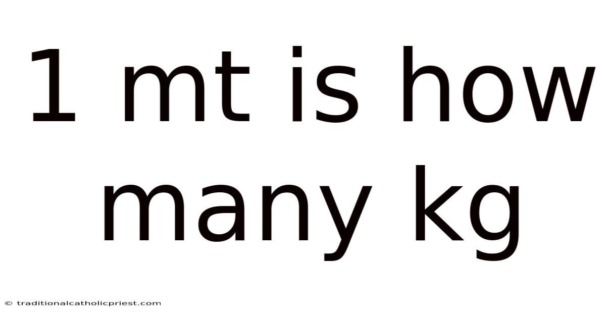 1 Mt Is How Many Kg