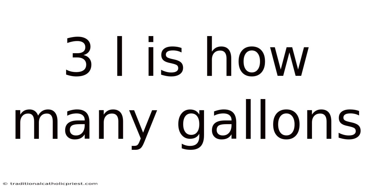 3 L Is How Many Gallons