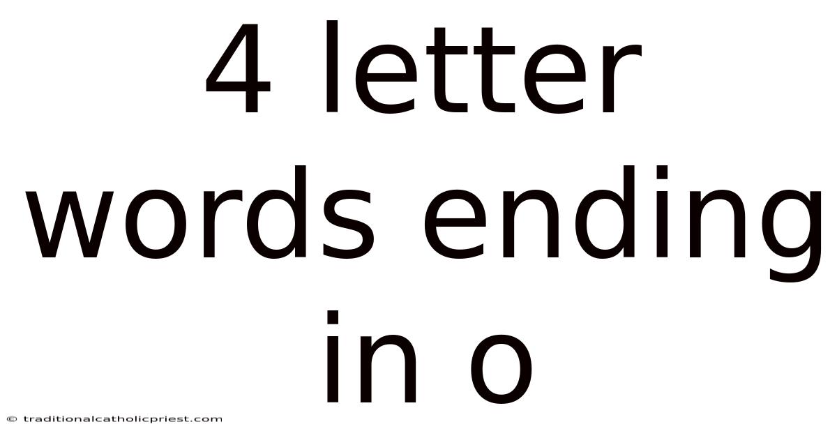 4 Letter Words Ending In O