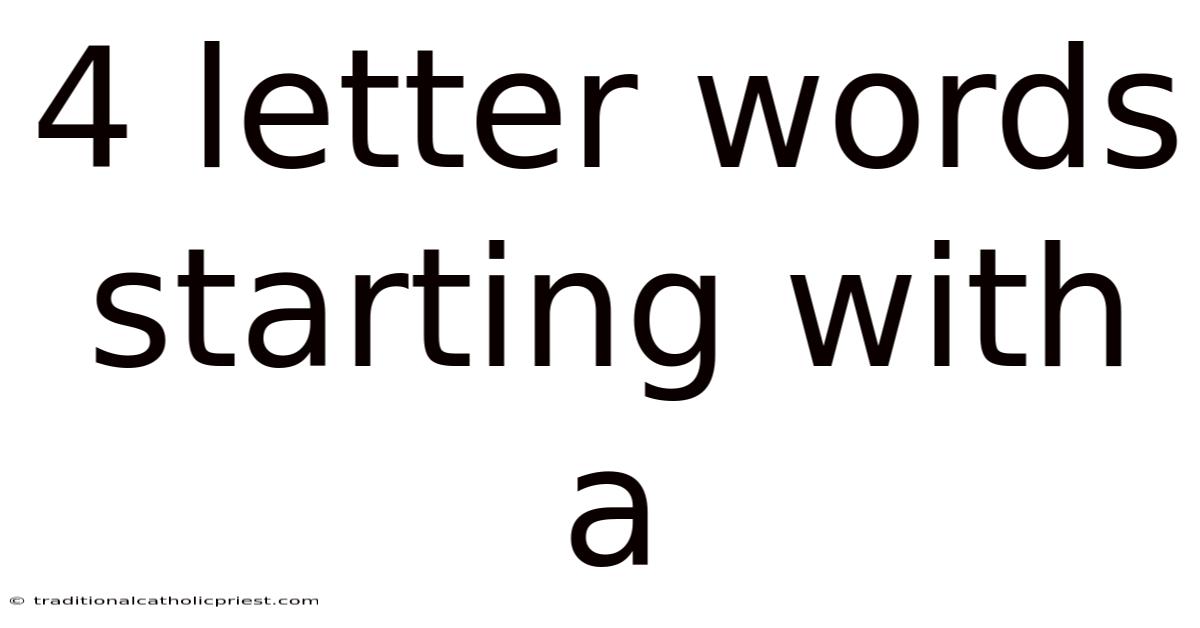 4 Letter Words Starting With A