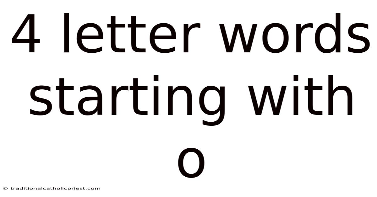 4 Letter Words Starting With O