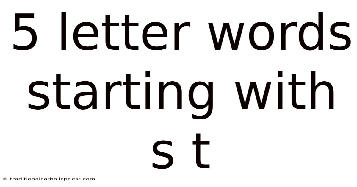 5 Letter Words Starting With S T