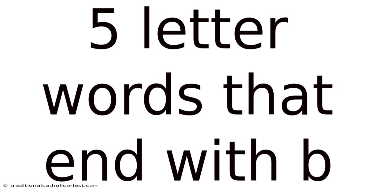 5 Letter Words That End With B