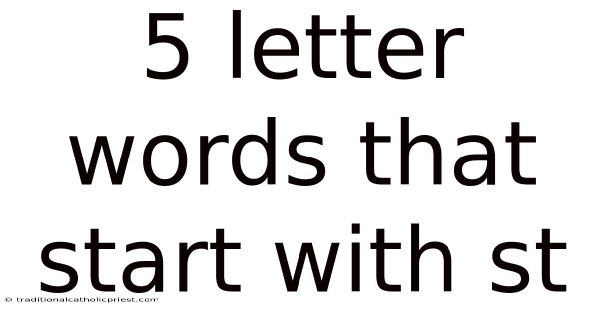 5 Letter Words That Start With St