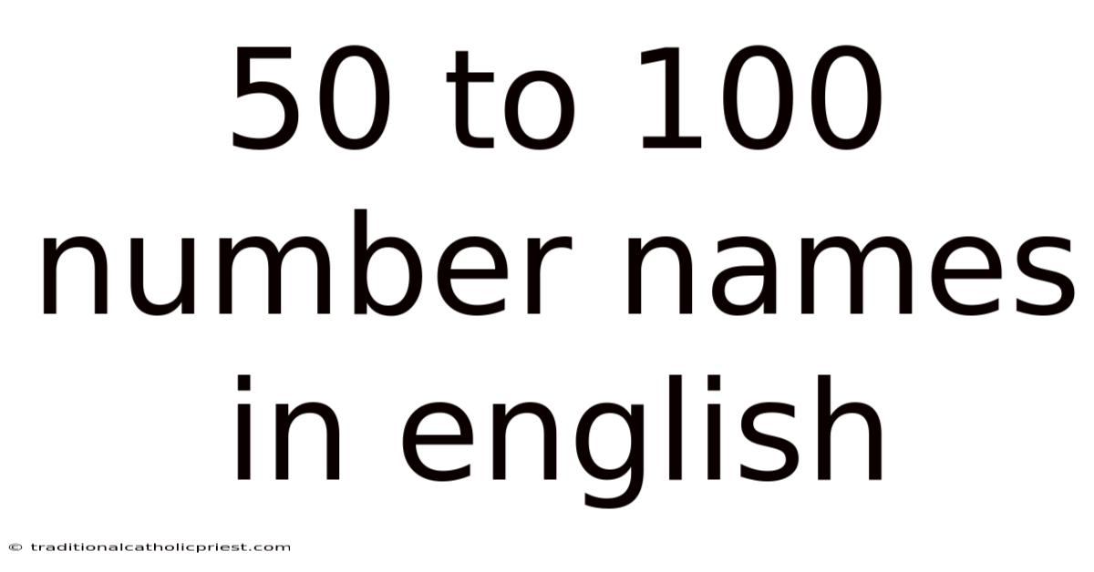 50 To 100 Number Names In English