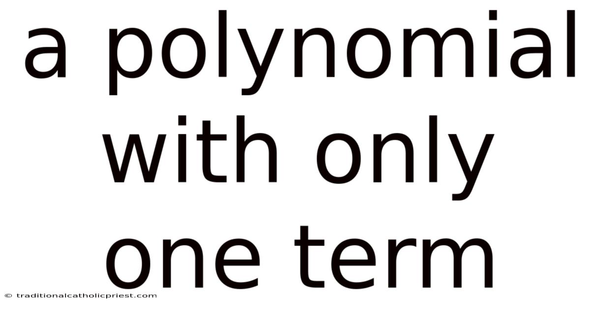 A Polynomial With Only One Term