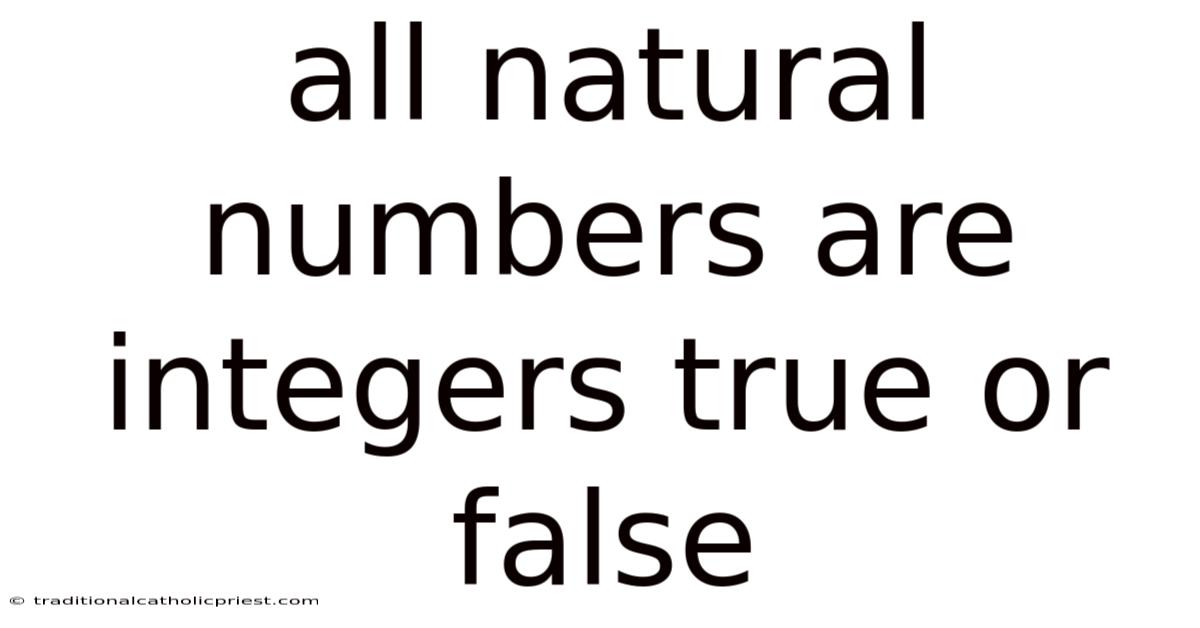 All Natural Numbers Are Integers True Or False