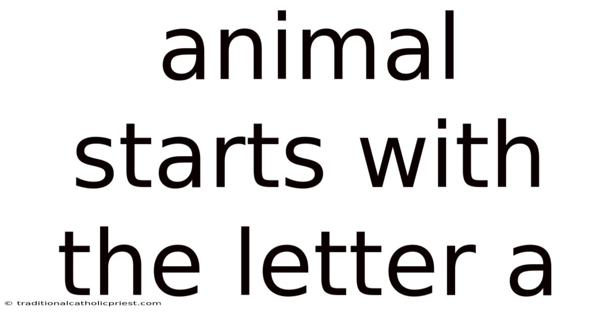 Animal Starts With The Letter A