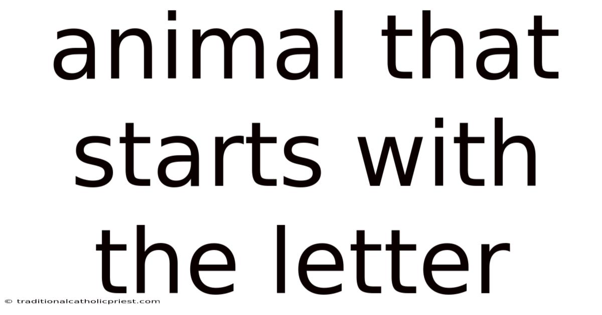Animal That Starts With The Letter