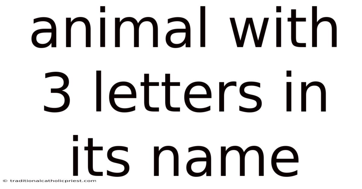 Animal With 3 Letters In Its Name