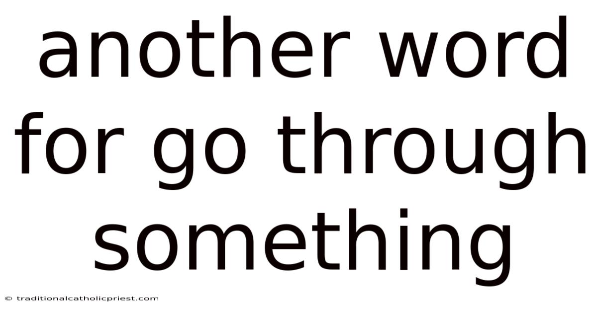 Another Word For Go Through Something