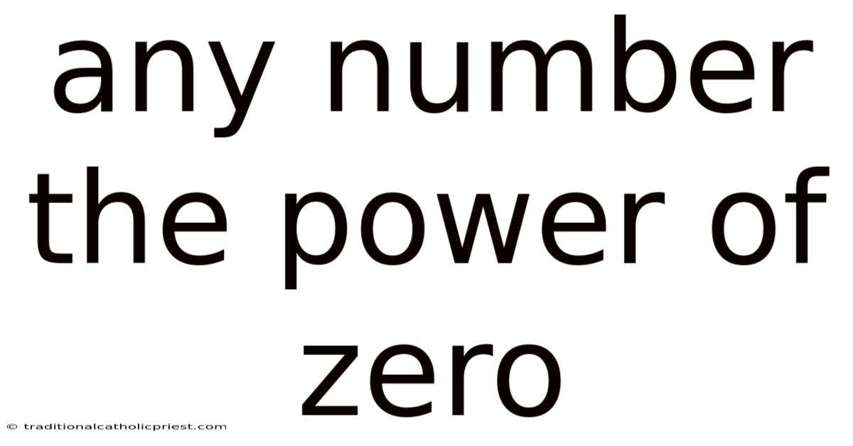 Any Number The Power Of Zero