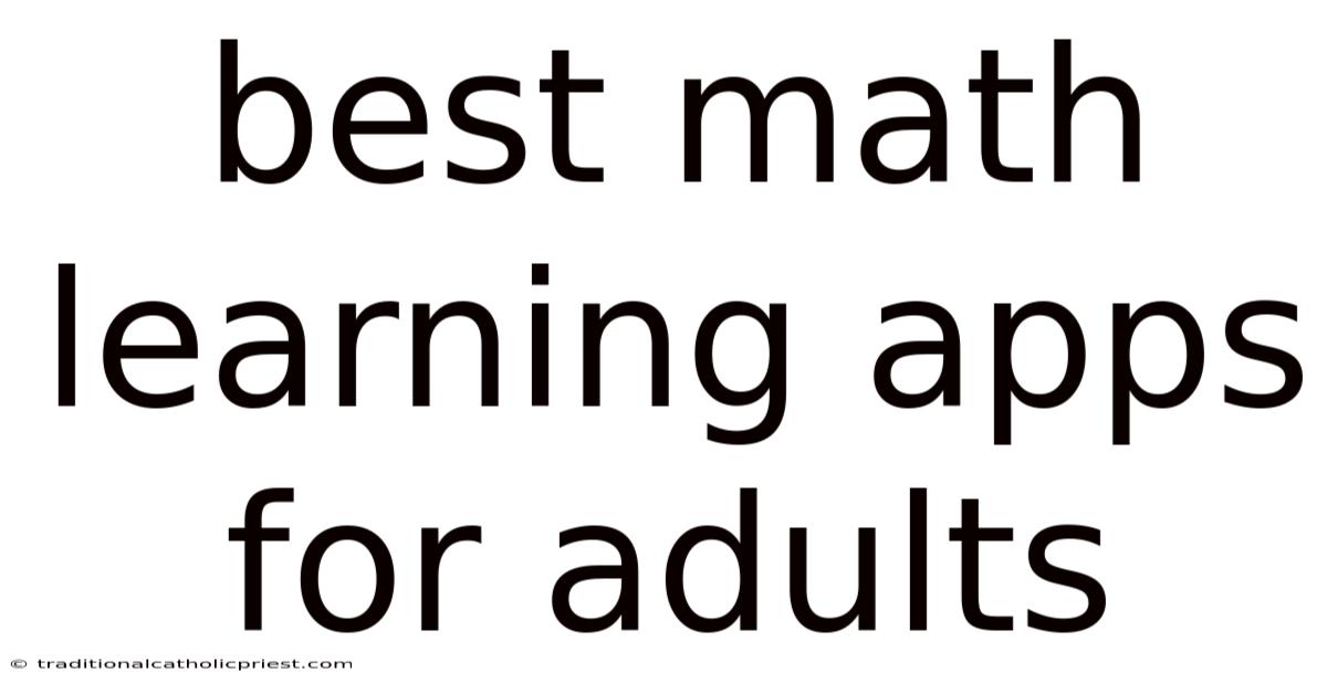 Best Math Learning Apps For Adults