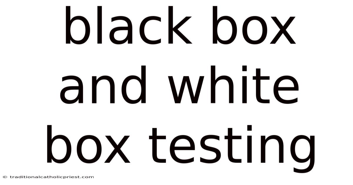 Black Box And White Box Testing