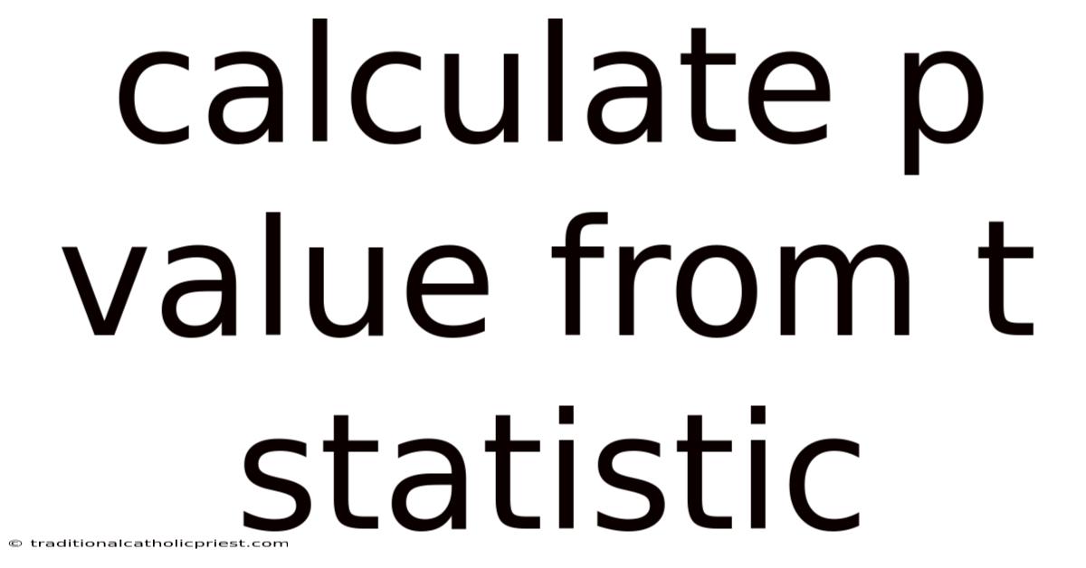 Calculate P Value From T Statistic