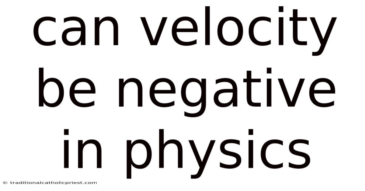 Can Velocity Be Negative In Physics