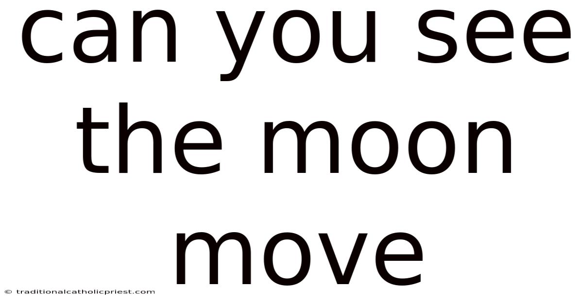 Can You See The Moon Move