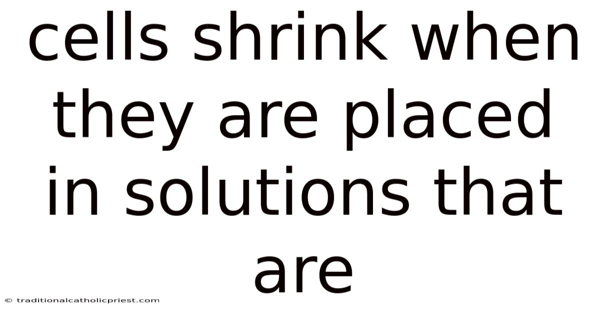 Cells Shrink When They Are Placed In Solutions That Are