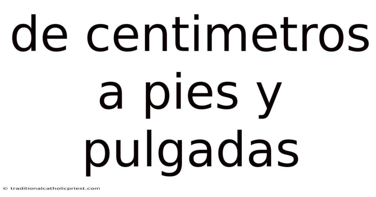 De Centimetros A Pies Y Pulgadas