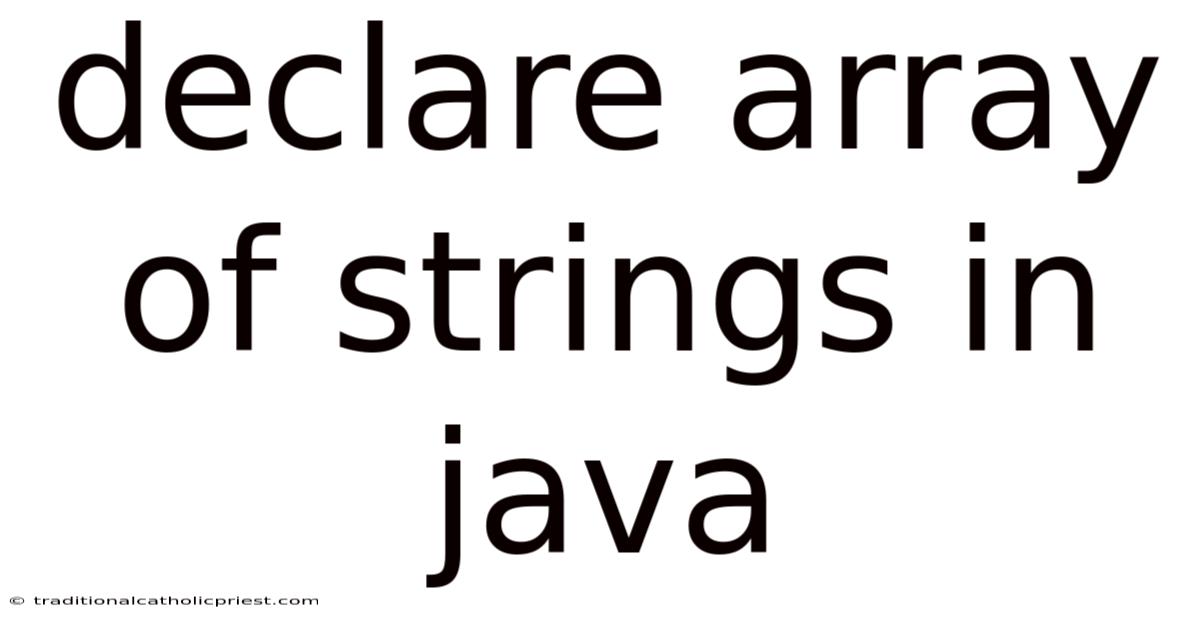 Declare Array Of Strings In Java