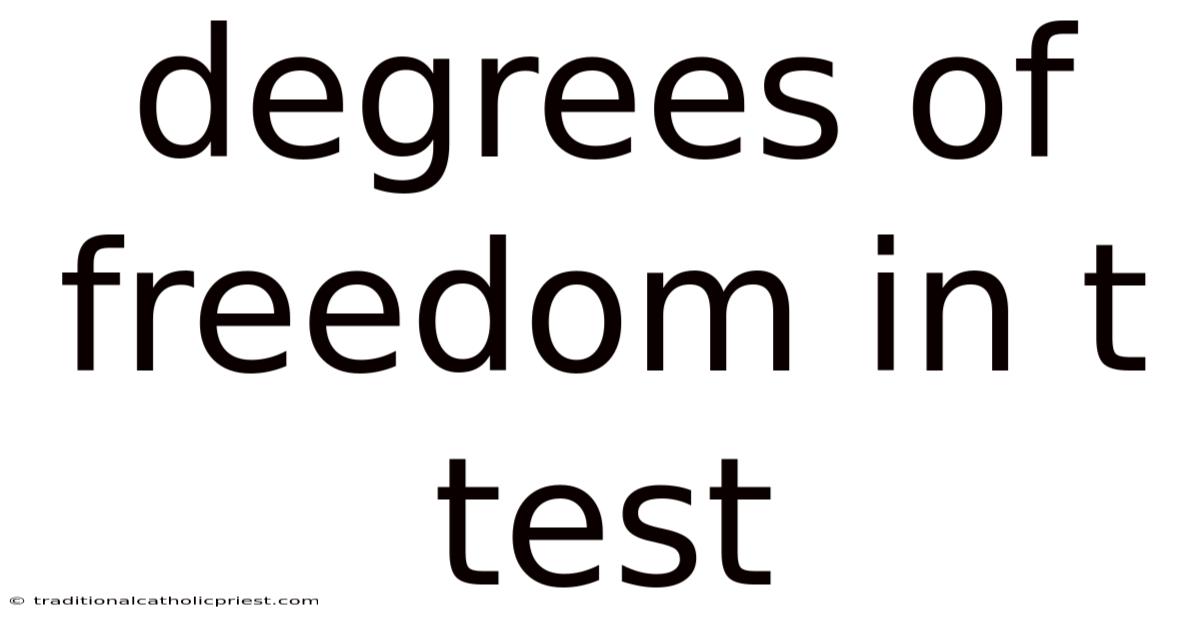 Degrees Of Freedom In T Test