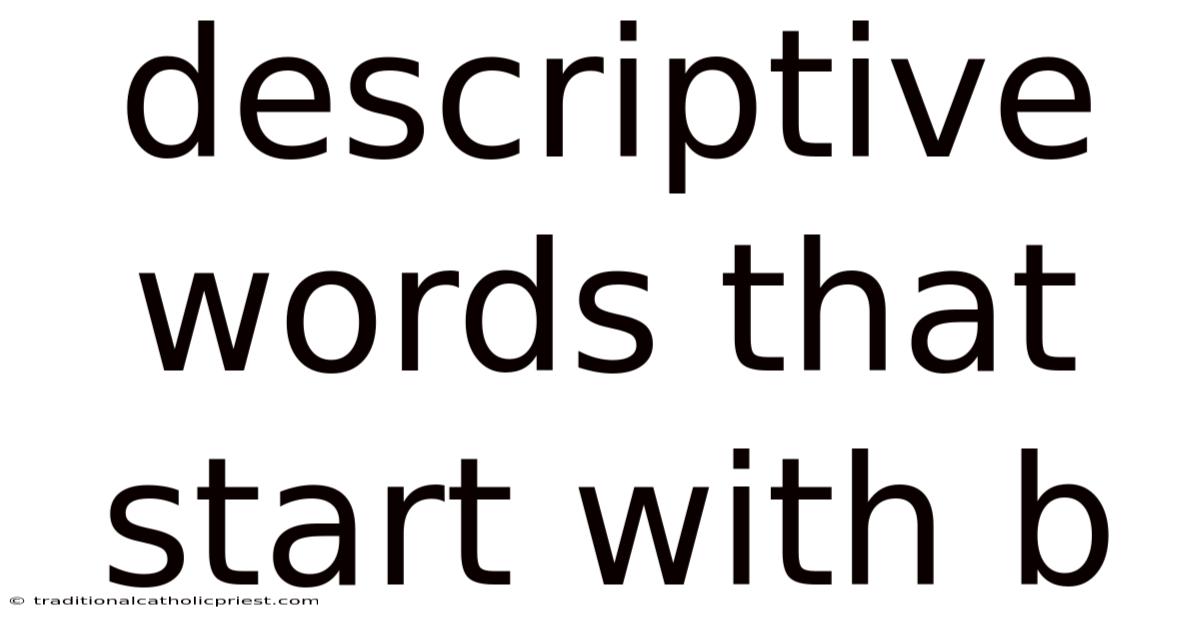 Descriptive Words That Start With B
