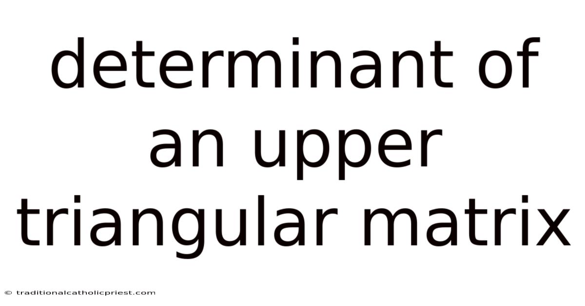 Determinant Of An Upper Triangular Matrix