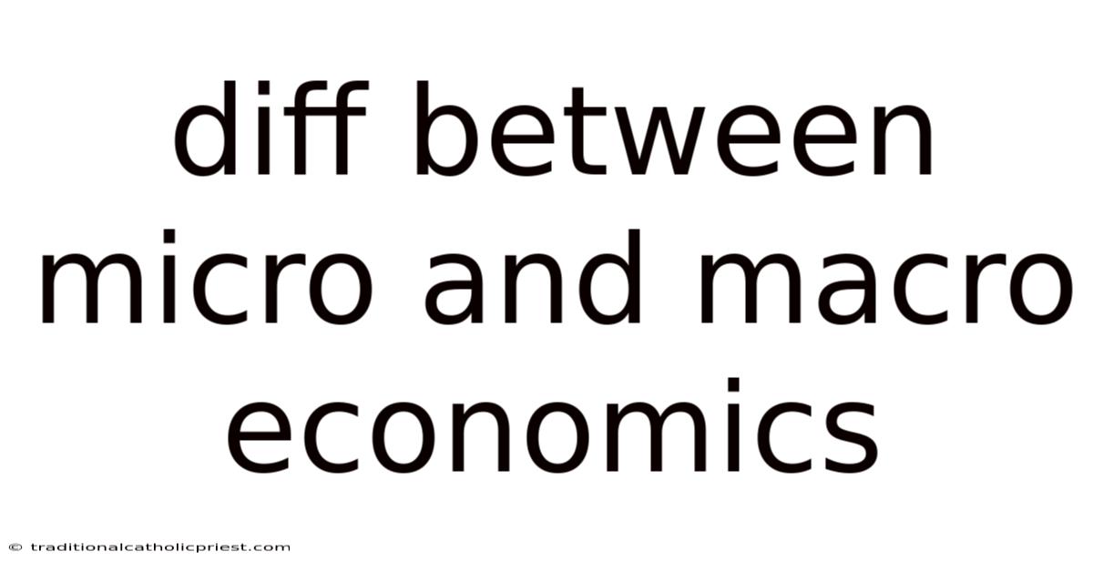 Diff Between Micro And Macro Economics