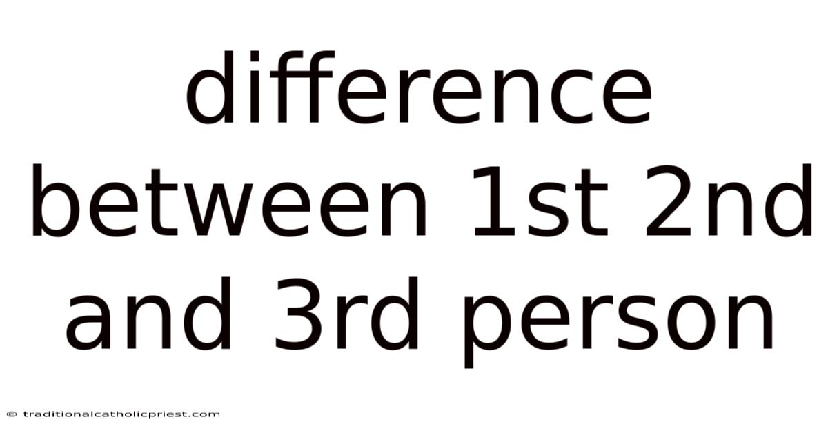 Difference Between 1st 2nd And 3rd Person