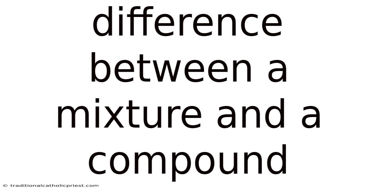 Difference Between A Mixture And A Compound