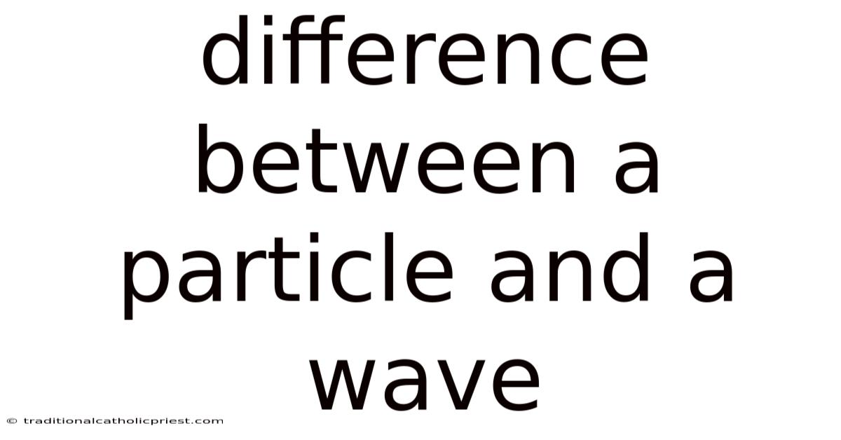 Difference Between A Particle And A Wave