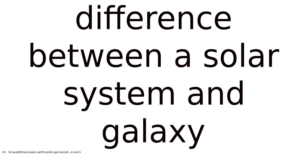 Difference Between A Solar System And Galaxy
