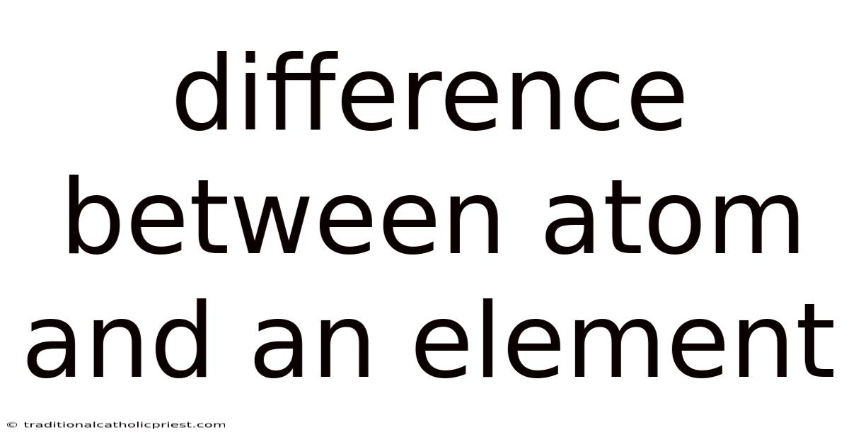 Difference Between Atom And An Element