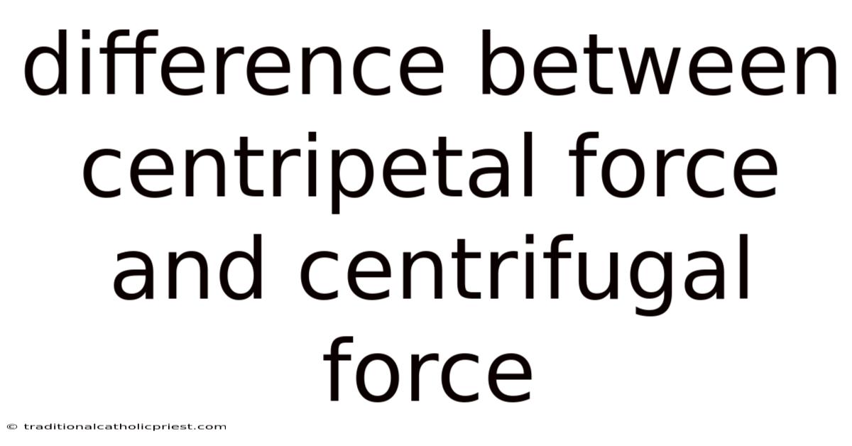 Difference Between Centripetal Force And Centrifugal Force