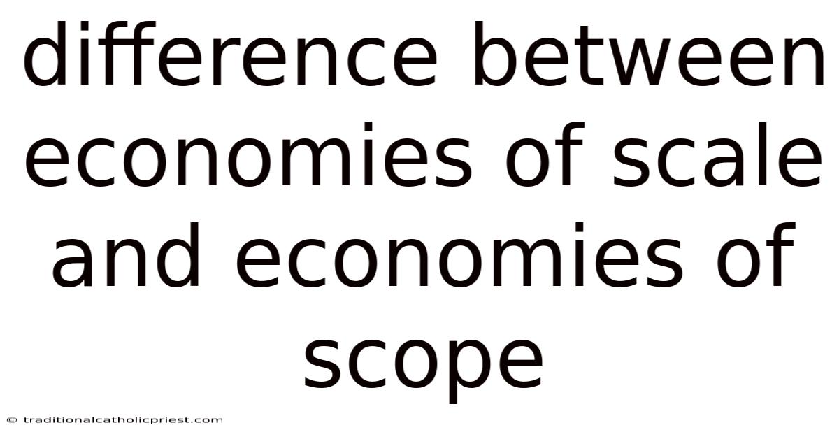 Difference Between Economies Of Scale And Economies Of Scope