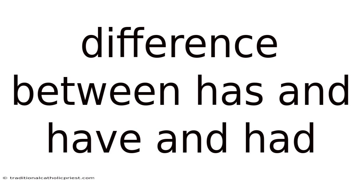 Difference Between Has And Have And Had