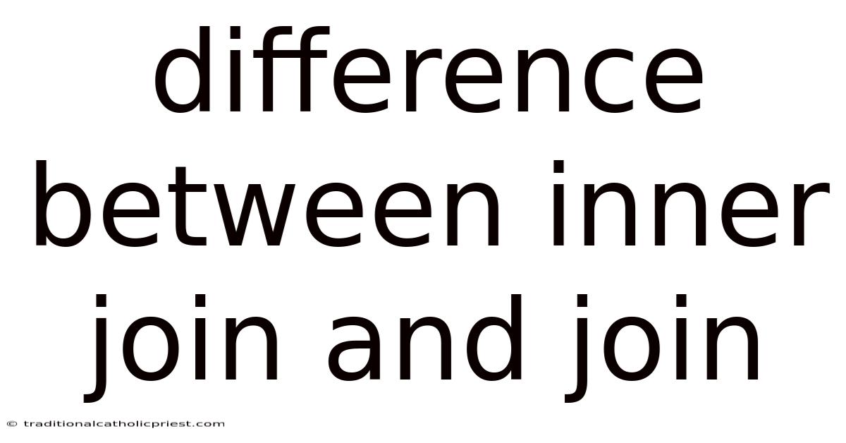 Difference Between Inner Join And Join