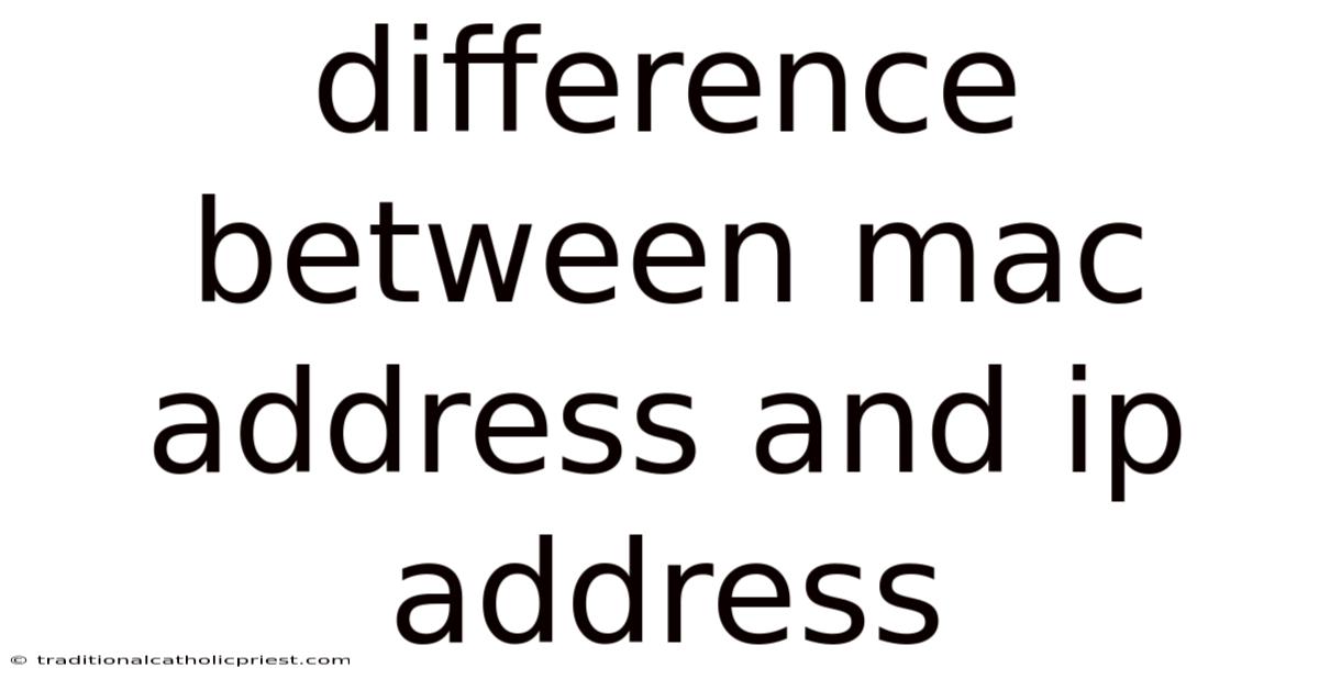 Difference Between Mac Address And Ip Address