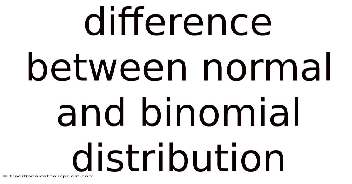 Difference Between Normal And Binomial Distribution