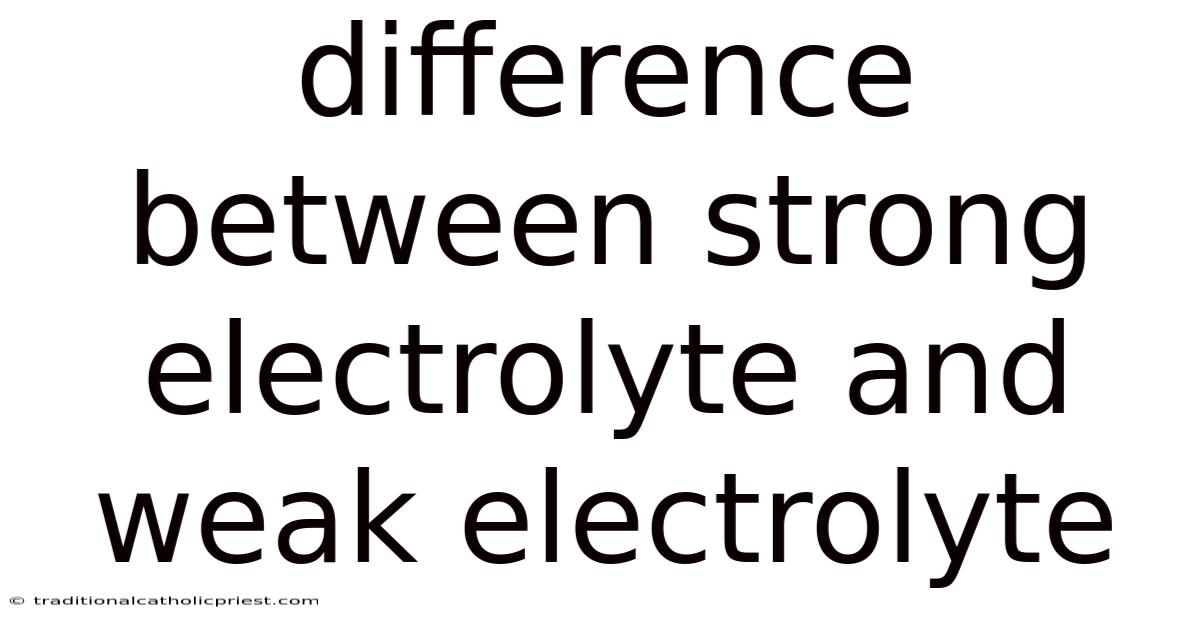 Difference Between Strong Electrolyte And Weak Electrolyte