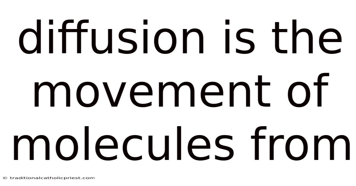 Diffusion Is The Movement Of Molecules From