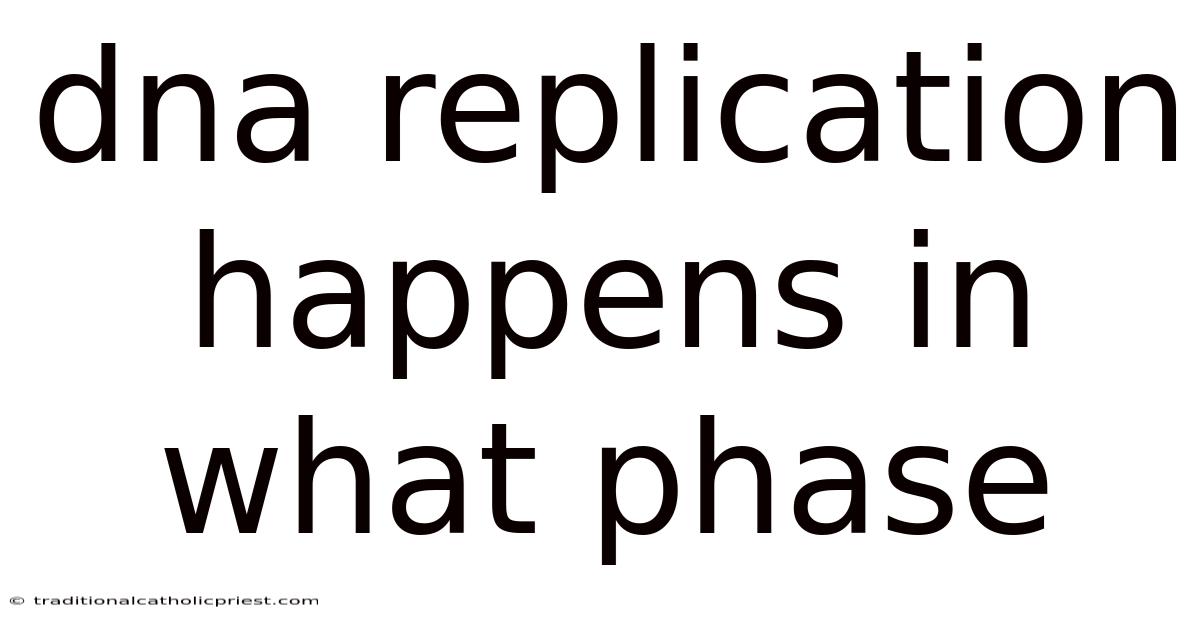 Dna Replication Happens In What Phase