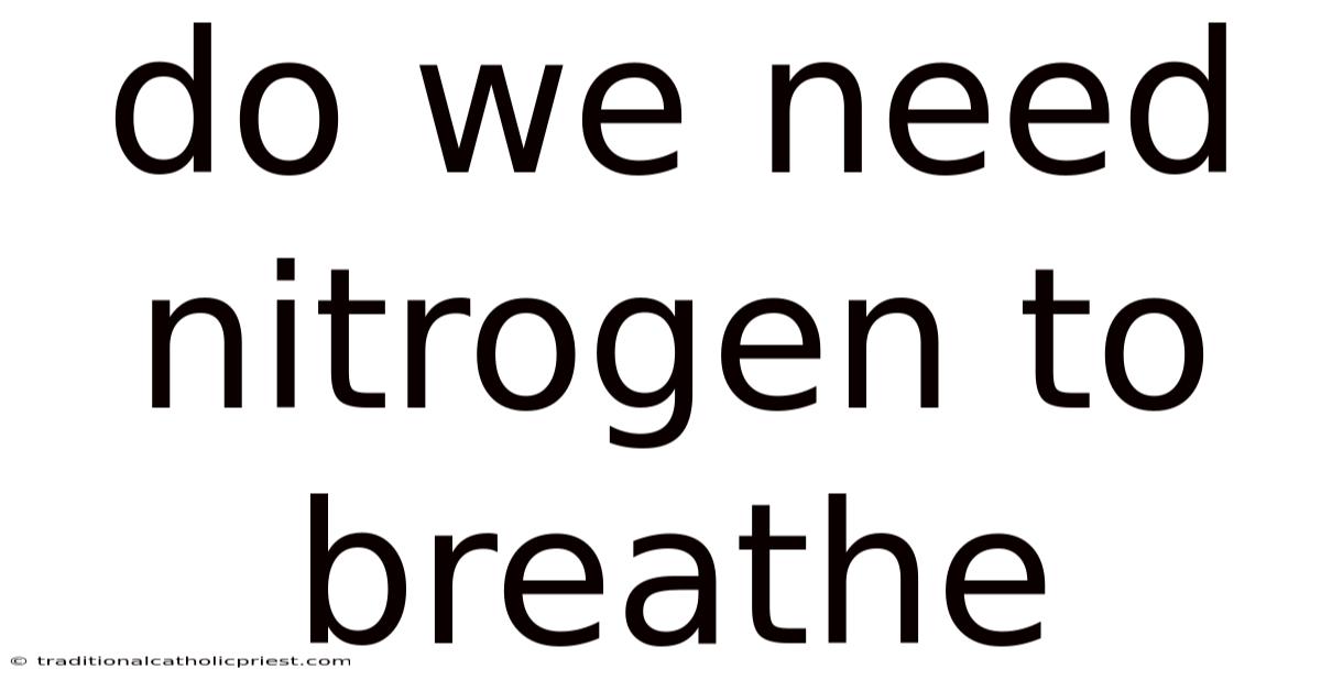 Do We Need Nitrogen To Breathe
