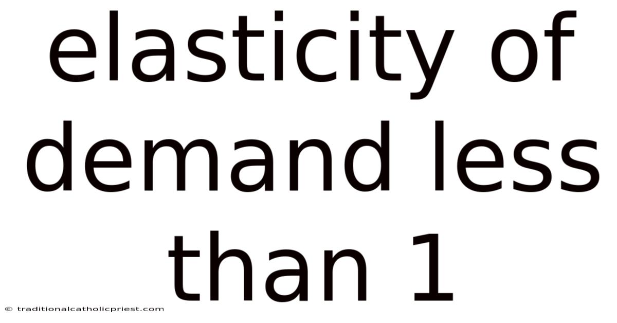 Elasticity Of Demand Less Than 1