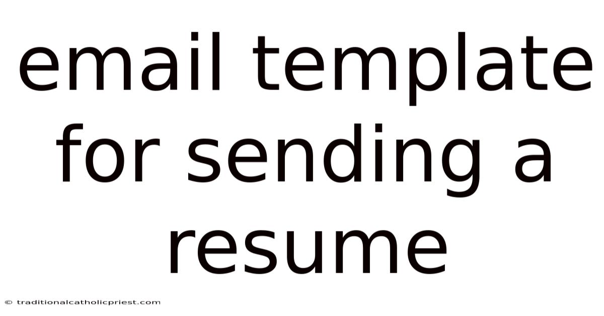 Email Template For Sending A Resume