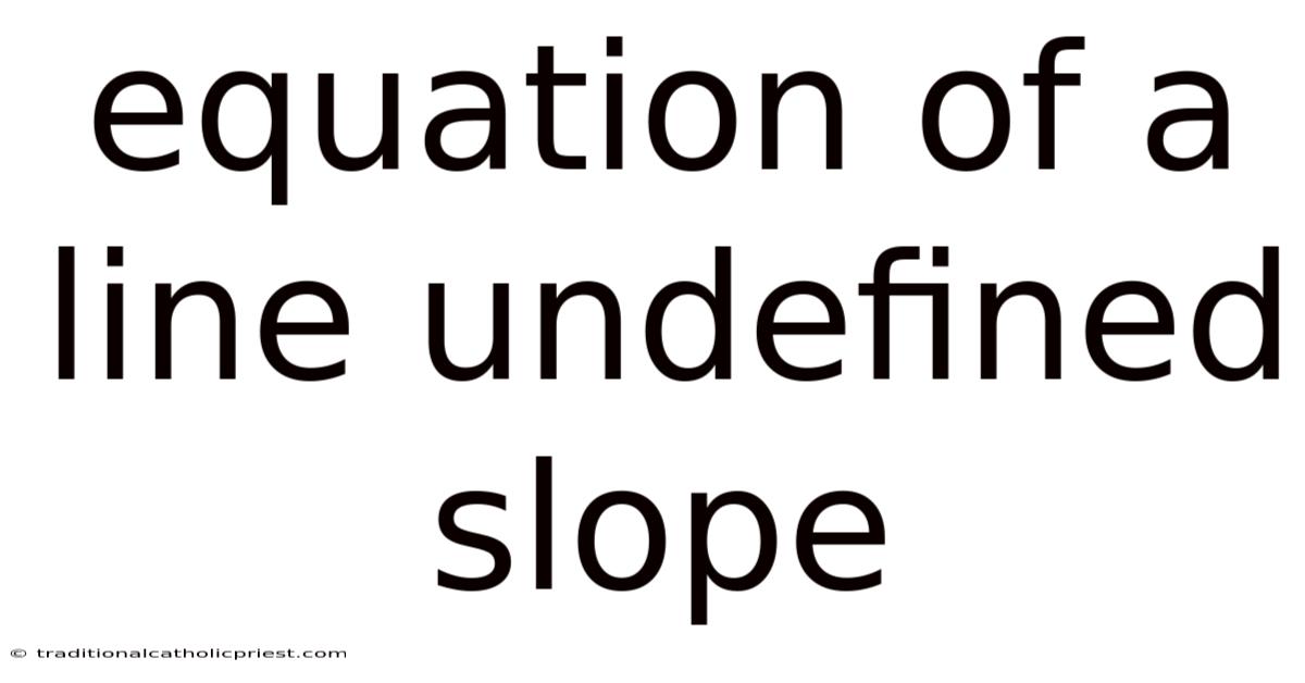 Equation Of A Line Undefined Slope