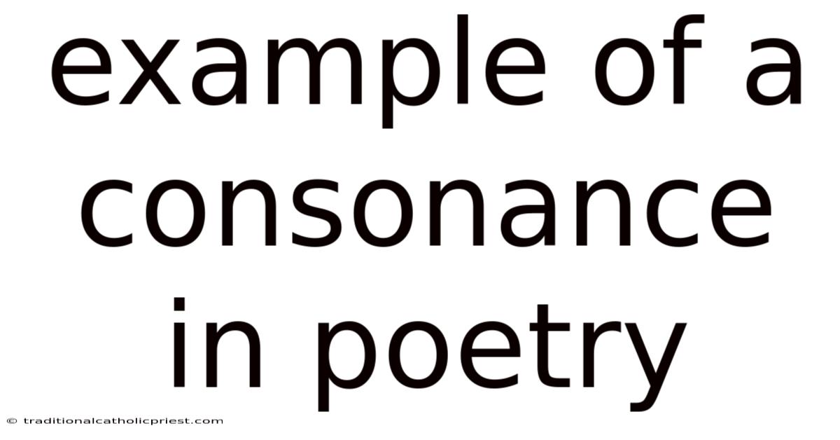 Example Of A Consonance In Poetry