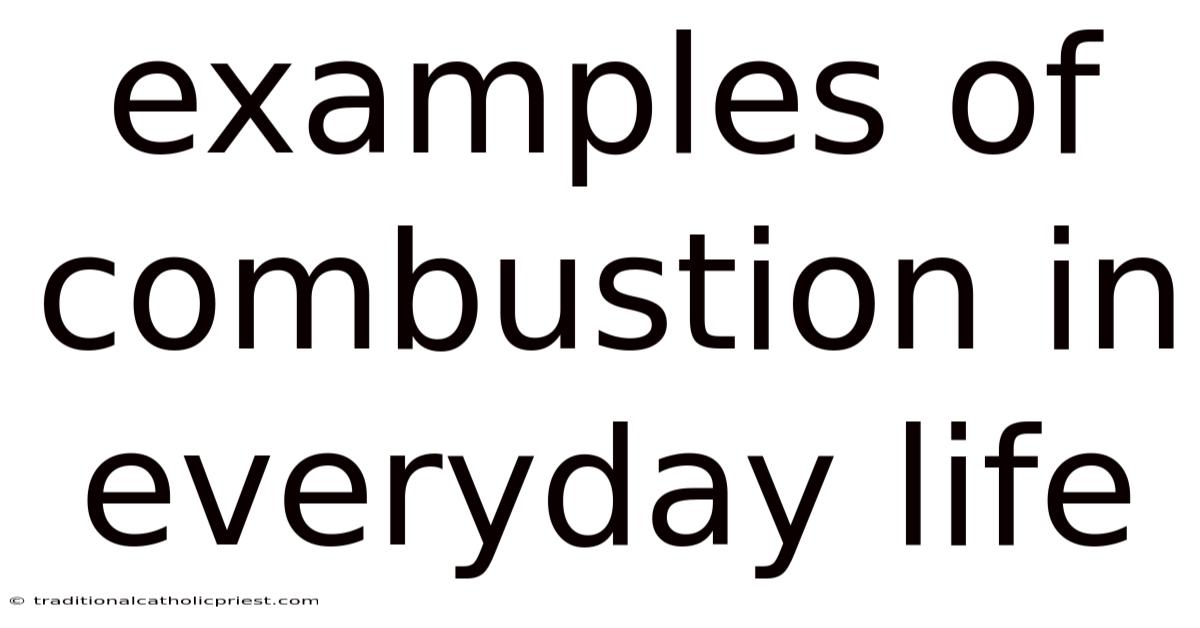 Examples Of Combustion In Everyday Life